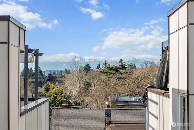 balcony with a mountain view