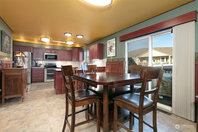 view of dining area