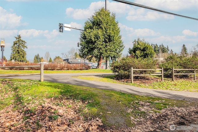 view of road with traffic lights