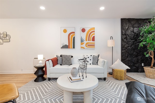 living room featuring hardwood / wood-style flooring