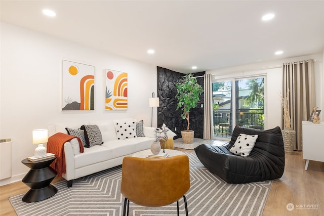 living room featuring hardwood / wood-style floors