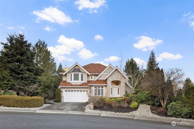 view of front of property featuring a garage