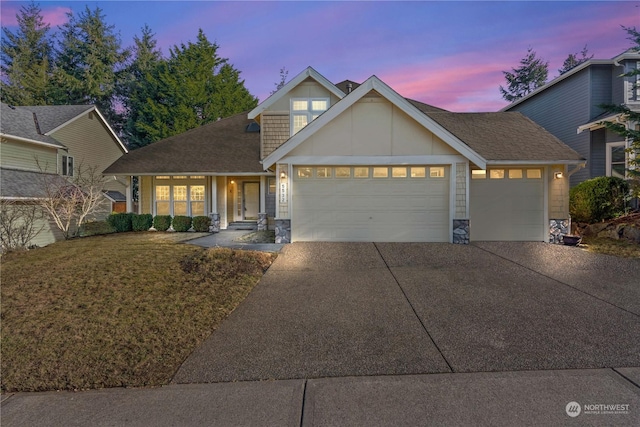 view of front of home with a garage