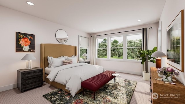 view of carpeted bedroom