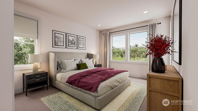 bedroom with carpet floors