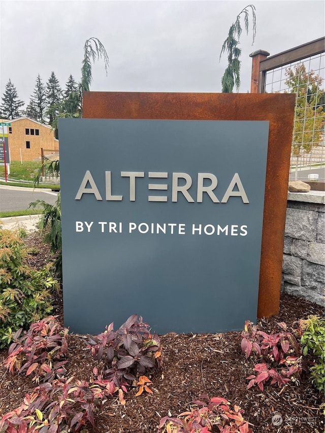 view of community sign