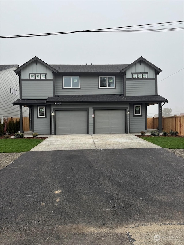 view of front of home with a garage