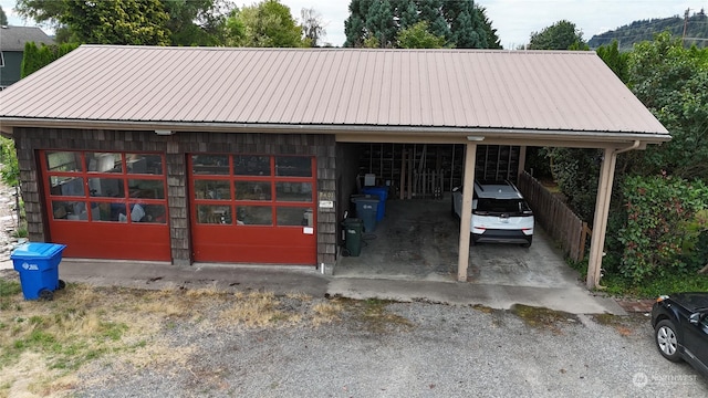 view of garage