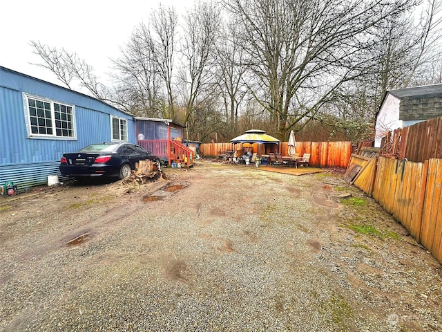 view of yard featuring a gazebo