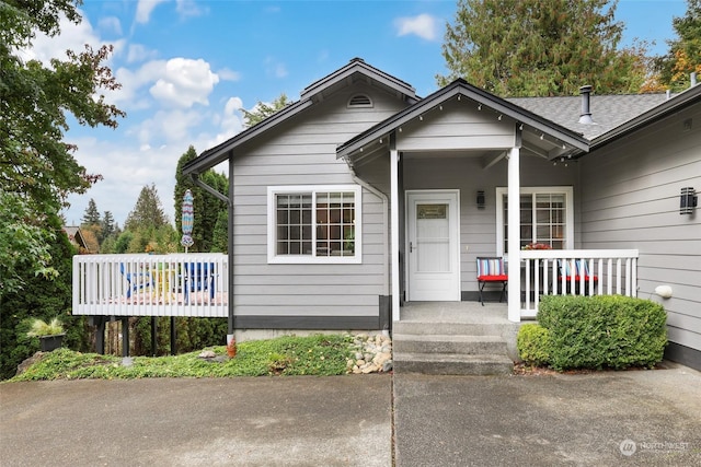 view of front of home with a porch