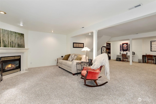 view of carpeted living room