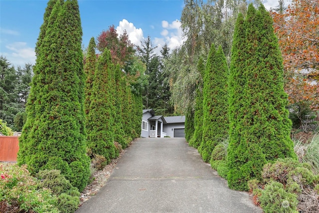 exterior space featuring a garage