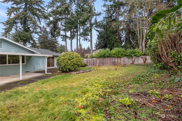 view of yard featuring a patio area