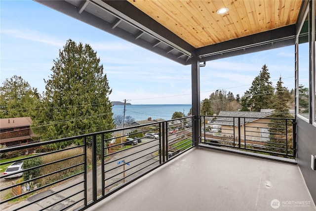 balcony with a water view