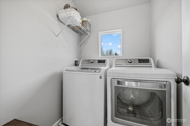 laundry room featuring washer and dryer