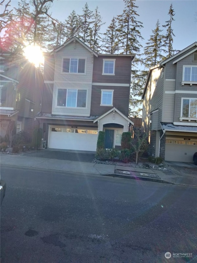 view of property with a garage