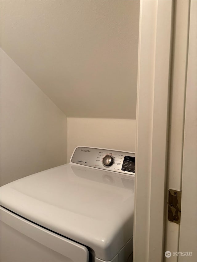 washroom featuring washer / dryer