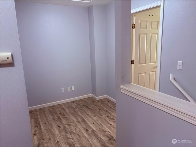 empty room with light wood-type flooring