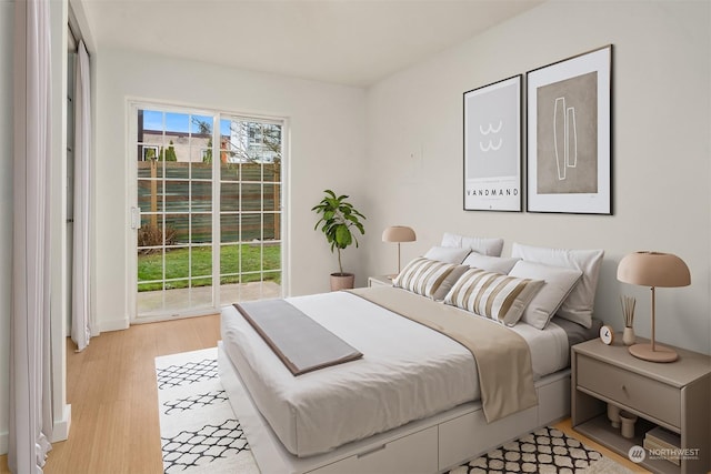 bedroom featuring light hardwood / wood-style floors