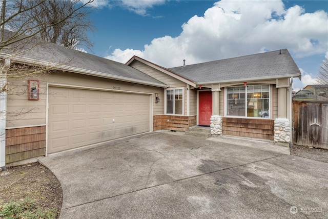 view of front facade with a garage