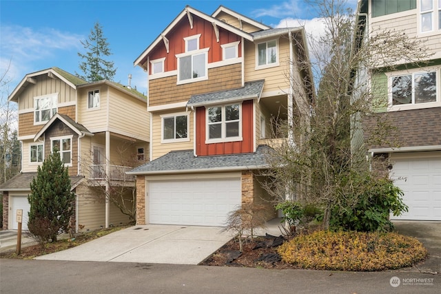 view of front facade with a garage