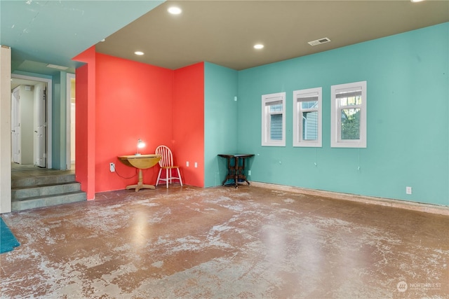 empty room with concrete floors