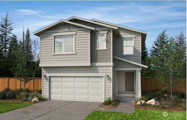 view of front of house with a garage