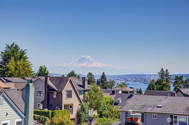 mountain view with a water view