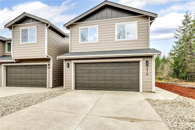 view of front of home with a garage