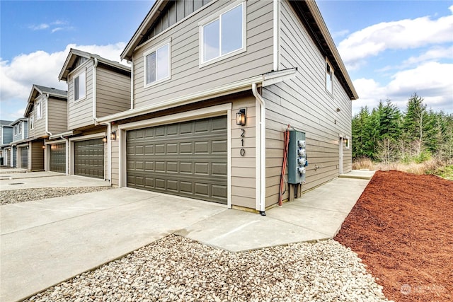 view of home's exterior featuring a garage