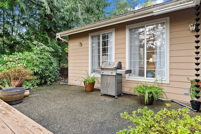 view of patio / terrace with a grill