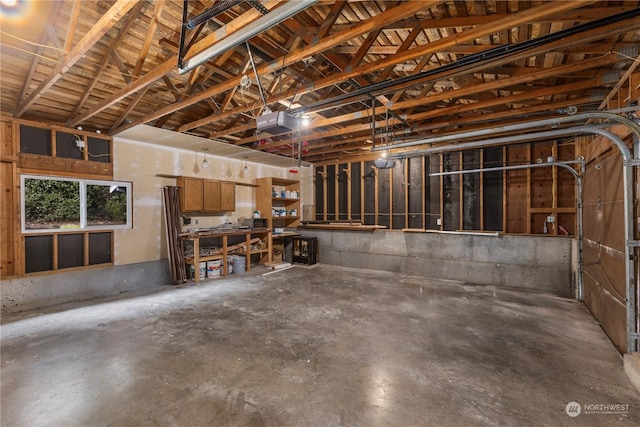 garage featuring a garage door opener