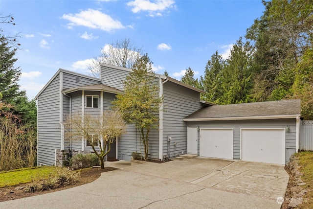 view of front of house with a garage