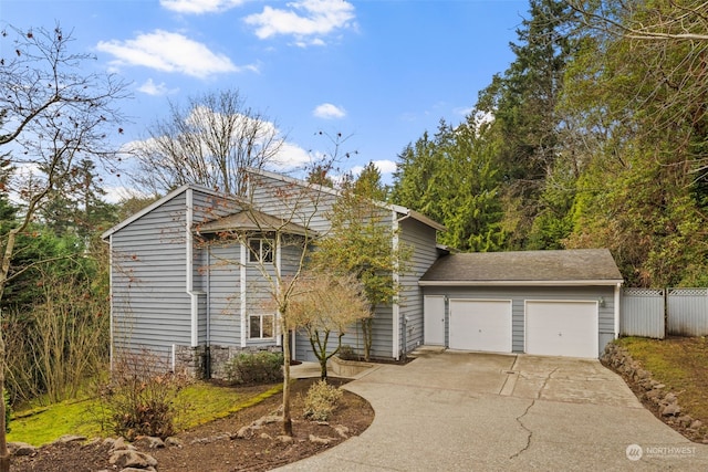 view of front of house with a garage