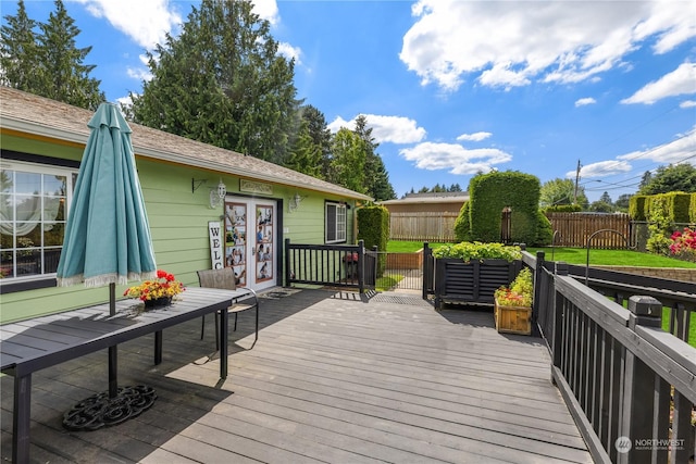 view of wooden deck