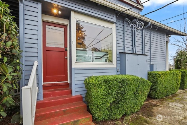 view of doorway to property