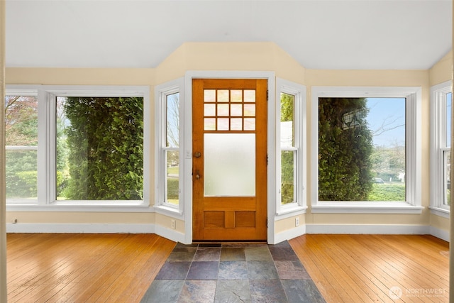 foyer entrance featuring a healthy amount of sunlight and baseboards