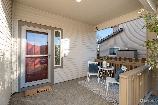 entrance to property with covered porch