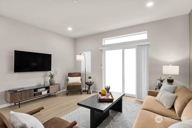 living room featuring hardwood / wood-style floors