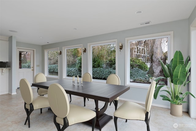 view of tiled dining room