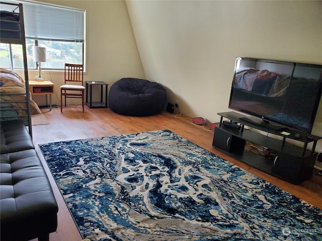 living room with hardwood / wood-style flooring