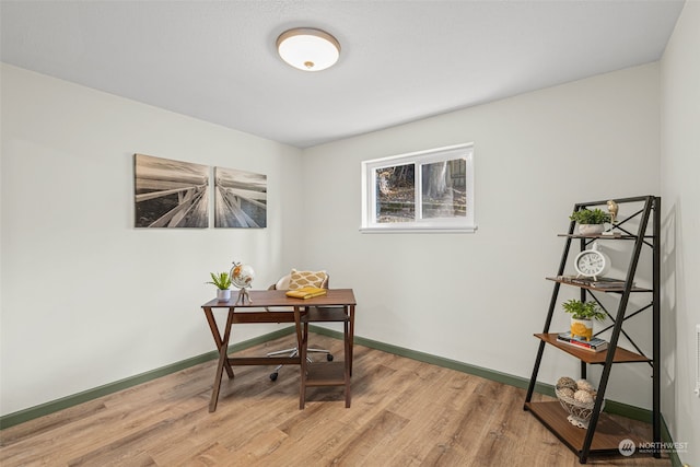 office area featuring light wood-type flooring