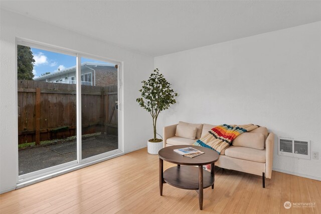 living room featuring light wood-type flooring