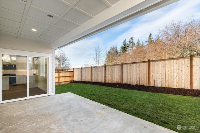 view of yard featuring a patio area