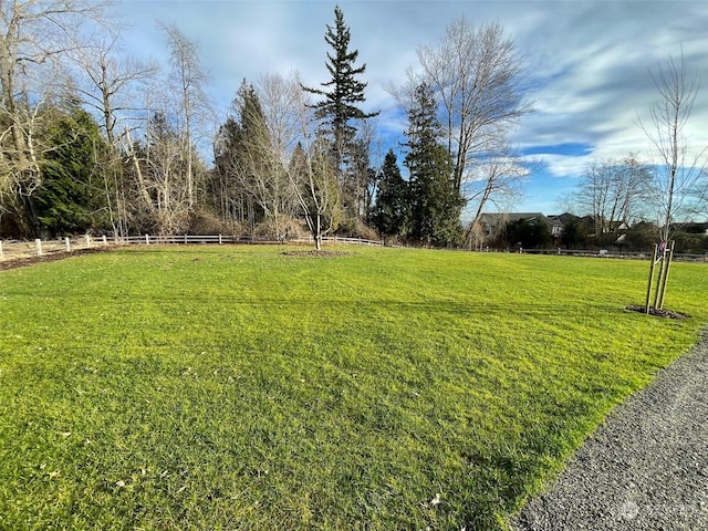 view of yard featuring a rural view