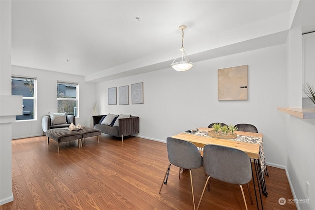 dining space featuring hardwood / wood-style flooring