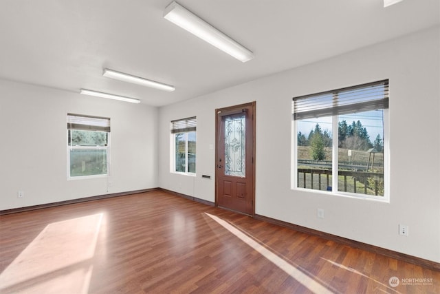 entryway with hardwood / wood-style flooring