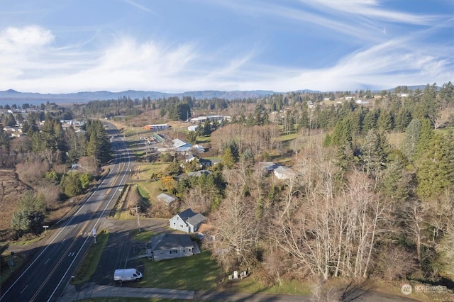 bird's eye view featuring a mountain view