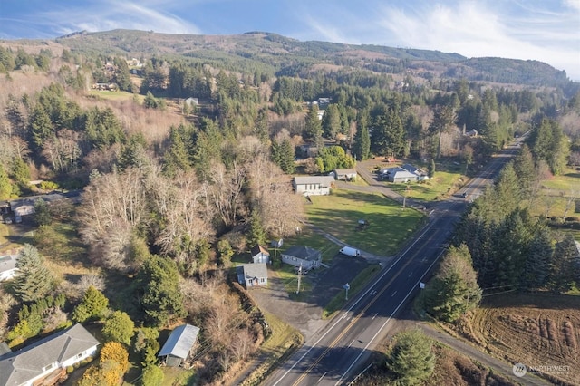 aerial view featuring a mountain view