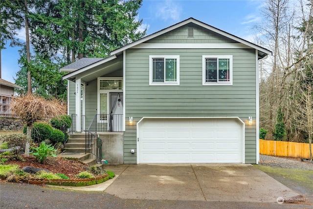 view of front of house featuring a garage